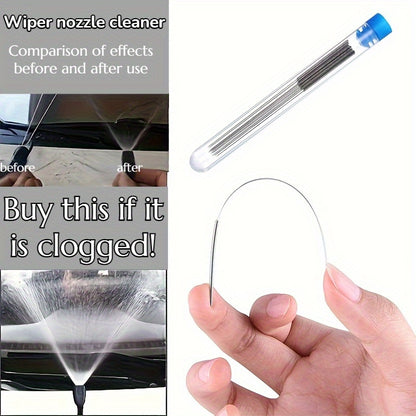 10pcs Stainless Steel Wiper Nozzle Cleaning Kit- Unclog Car Glass& 3D Printer Jets, Gas Stove Outlets, Rain Brush, Shower Head Needle Cleaning