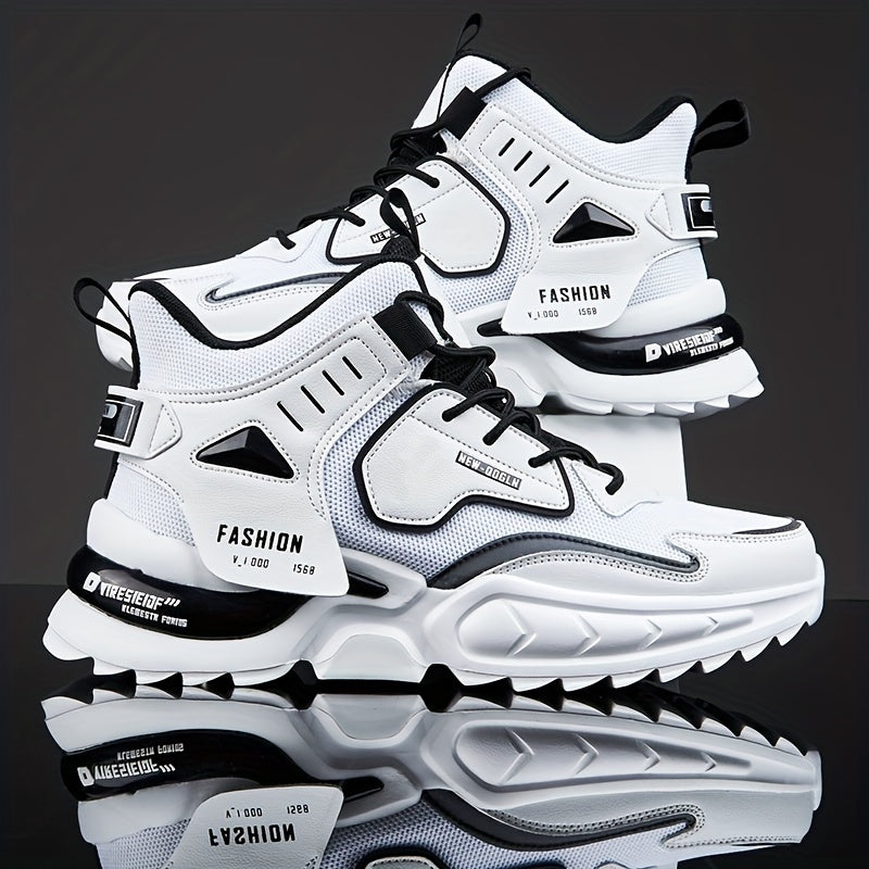 Men'S Breathable Mesh Running Shoes for Autumn, Lightweight And Durable Casual Shoes, Stylish Large Size High-Top Sports Shoes, Dad Shoes
