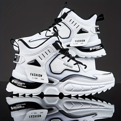 Men'S Breathable Mesh Running Shoes for Autumn, Lightweight And Durable Casual Shoes, Stylish Large Size High-Top Sports Shoes, Dad Shoes