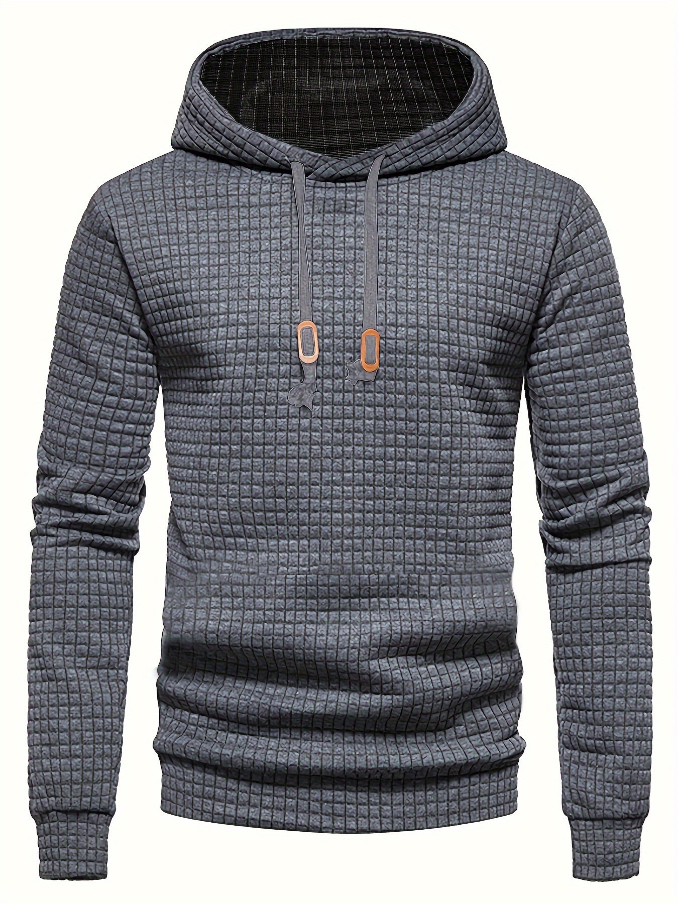 New Autumn And Winter Men'S Pullover Sweatshirt Made of Jacquard Check Fabric, Suitable for Sports, Casual Wear, Outdoor Jogging, And Fitness Training with Long Sleeves