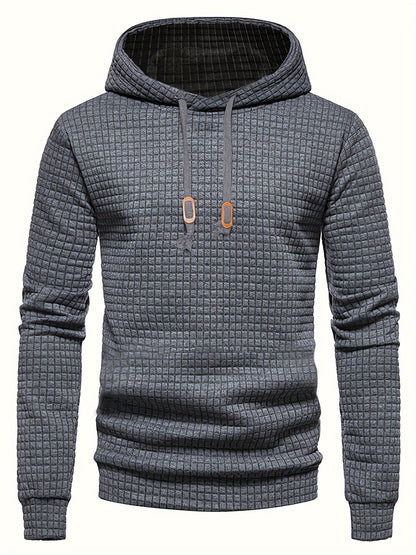 New Autumn And Winter Men'S Pullover Sweatshirt Made of Jacquard Check Fabric, Suitable for Sports, Casual Wear, Outdoor Jogging, And Fitness Training with Long Sleeves