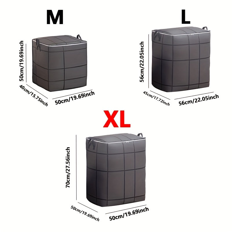 Foldable Wardrobe Storage Bag, Household Clothing and Quilt Organizer Bag, Large Capacity Storage Box with Double Zipper and Handle, Suitable for Moving Travel Storage Basket Under-Bed Storage