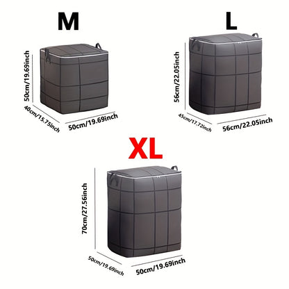 Foldable Wardrobe Storage Bag, Household Clothing and Quilt Organizer Bag, Large Capacity Storage Box with Double Zipper and Handle, Suitable for Moving Travel Storage Basket Under-Bed Storage