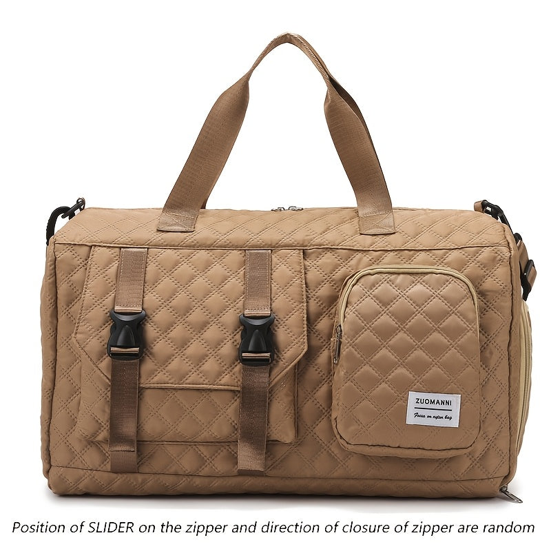Large Capacity Argyle Travel Duffle Bag, Sports Gym Bag - Spacious & Highly Portable for Overnight Trips