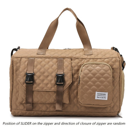 Large Capacity Argyle Travel Duffle Bag, Sports Gym Bag - Spacious & Highly Portable for Overnight Trips