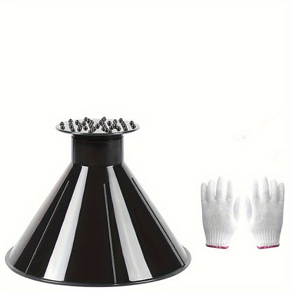 3pcs Car Window Windshield Magic Ice Scraper, Oil Funnel and Snow Shovel Tool Set - Winter Auto Accessories