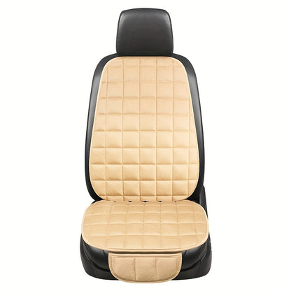2pcs Car Seat Cushion Set, [Autumn And Winter Car Essentials] Soft Plush Car Seat Cover with Storage Pockets, Comfortable Driving, Universal Car Interior Additions Memory Foam Seat Cushion