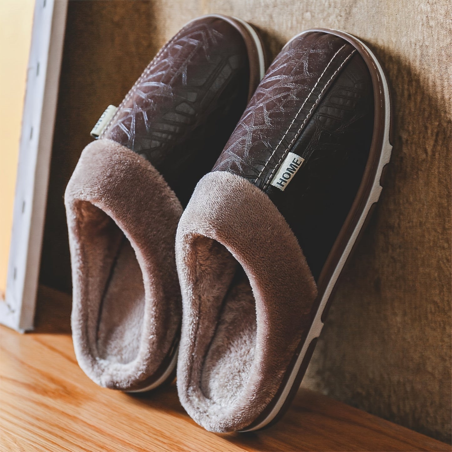 Women's Cozy Winter Slippers - Warm Plush Lined Indoor House Shoes with Thick TPR Sole, Red Faux Cover Upper & Soft Faux Fur Trim, Comfortable Home Footwear for Cold Weather, House Slippers, Women Shoes