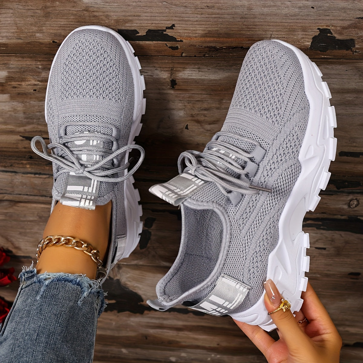 [Women's Casual Sneakers] Fashionable Women's Casual Sneakers - Breathable and Comfortable Running Shoes - Soft Women's Shoes for Outdoor, Casual Sports, Fitness, Travel, and Running