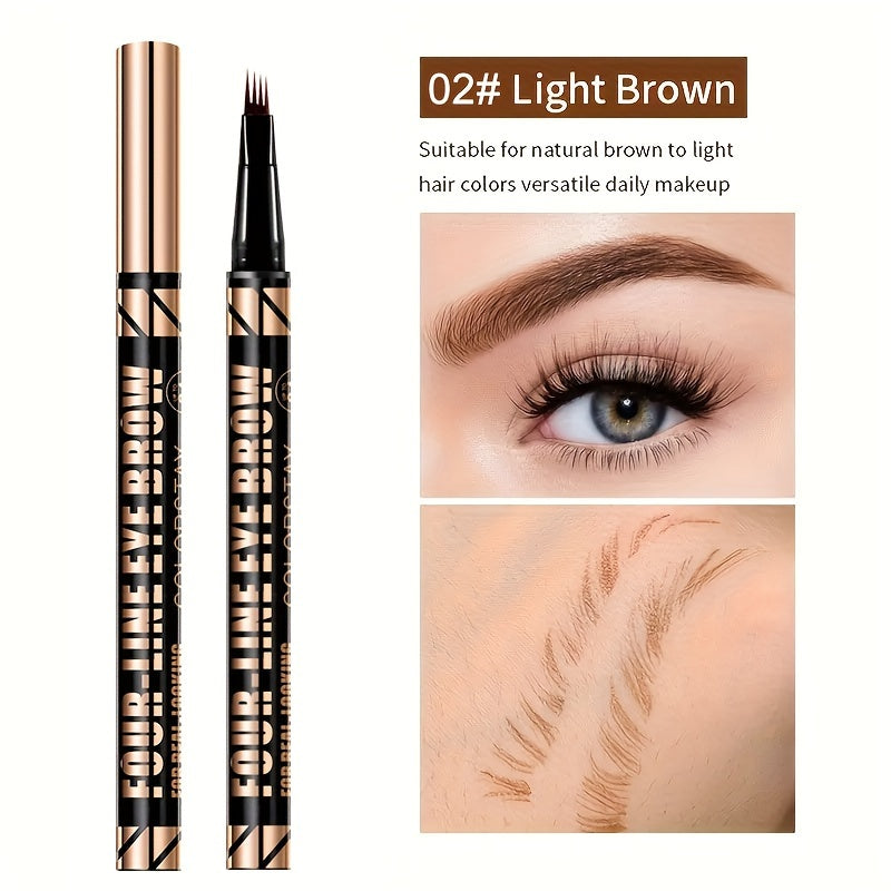 Liquid Eyebrow Pencil, Waterproof And Fast Drying, 4 Split Head, Filled with Sparse Eyebrows, Quick Eyebrow Painting, Enhance Eyebrow Color