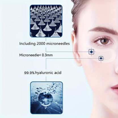 Hyaluronic Acid Soluble Dissolving 0.28mm Microneedle Under Eye Patches