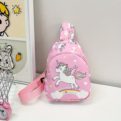 Back-To-School Chest Bags, a Unicorn-Patterned Shoulder Bag for Girls, a Easy Dinosaur-Patterned Waist Bag for Boys, Suitable for Children Aged 3-6 And Under 3.2 Feet/1 Meter, an Ideal Gift Choice