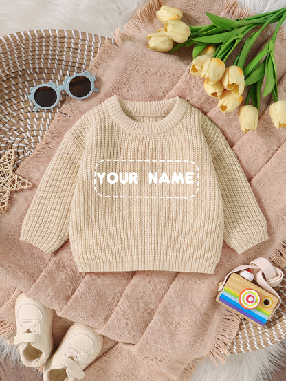 Customized Baby Gift, Hand Embroidered Letter Sweater