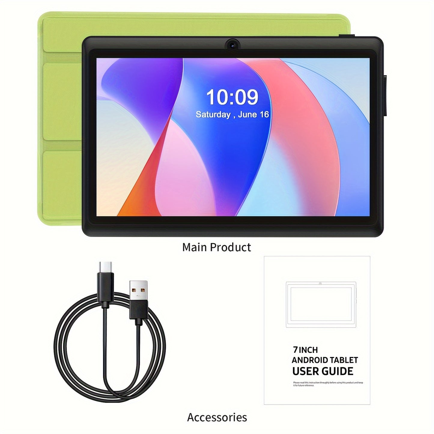 PRITOM 7-inch Android 13 Tablet with Protective Case, 4GB (2GB + 2GB Expanded) RAN 32GB ROM with Quad-Core Processor, Support for Memory Cards 1TB Expansion, HD IPS Display, Dual Cameras, Dual WiFi (2.4G + 5G), Tablet with Protective Case, New Tablet