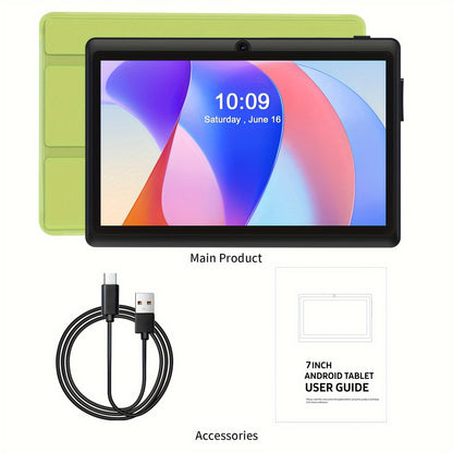 PRITOM 7-inch Android 13 Tablet with Protective Case, 4GB (2GB + 2GB Expanded) RAN 32GB ROM with Quad-Core Processor, Support for Memory Cards 1TB Expansion, HD IPS Display, Dual Cameras, Dual WiFi (2.4G + 5G), Tablet with Protective Case, New Tablet