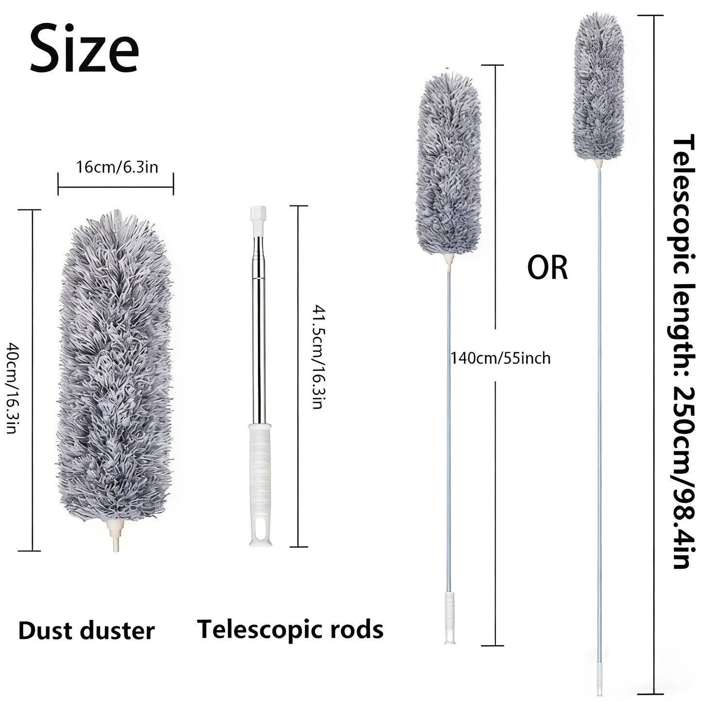 1pc, Retractable Dusters, Dust Removal Brush, Bendable Head Dusting Brush, Reusable Washable Ceiling Fan Duster For High Ceilings, Furniture, car, Cleaning Supplies, Cleaning Tool