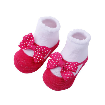Baby Girl Cute Fashion Bowknot Flower Socks Fit 0-24 Months