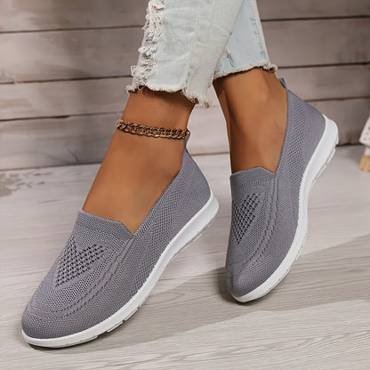 [Breathable Knitted Sneakers] Breathable Knitted Slip-On Sneakers | TLCAS2 Women's Casual Flat Sports Shoes