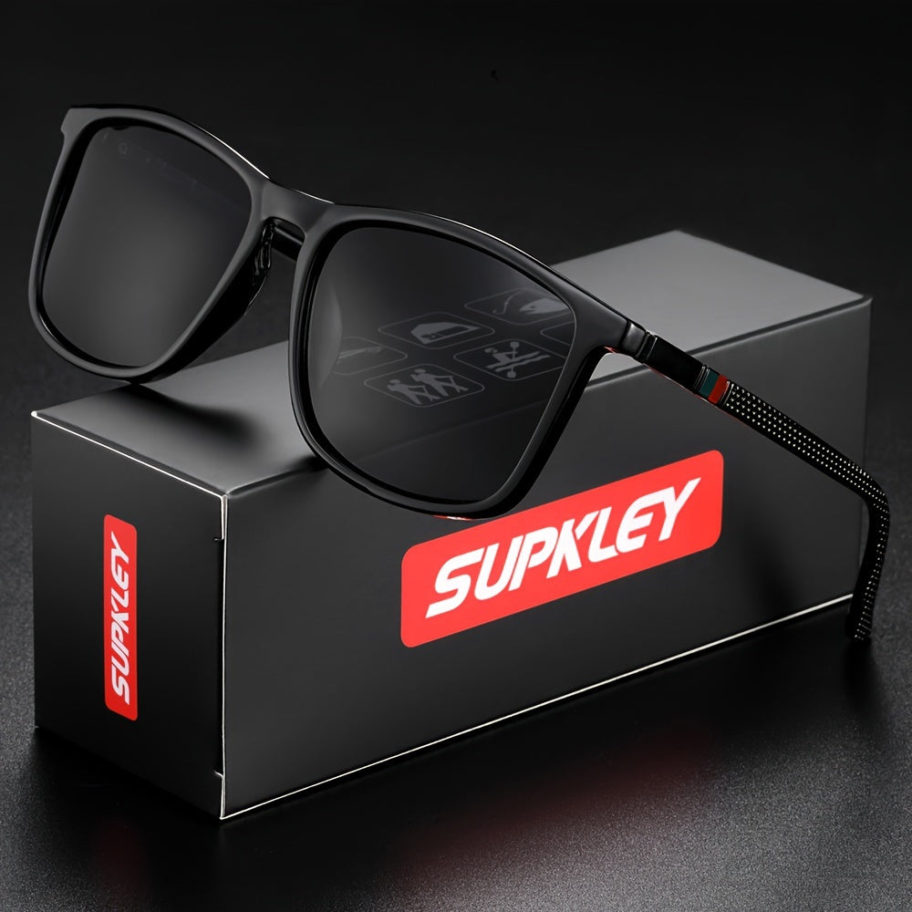 SUPKLEY Men'S Sports Sunglasses with Polarization, Lightweight Square Design, Comfortable Fit, Eyewear Accessory Comes with Original Packaging