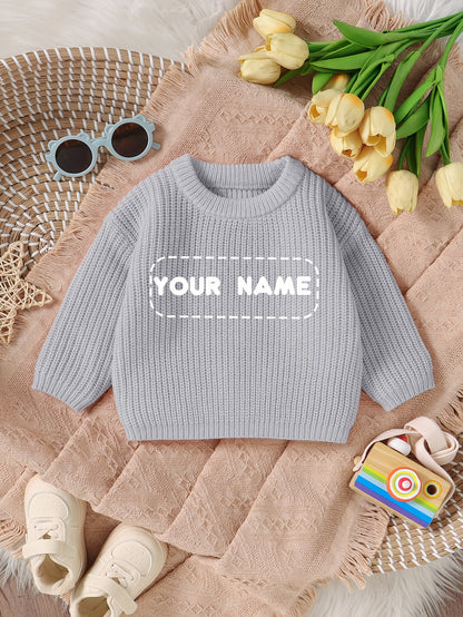 Customized Baby Gift, Hand Embroidered Letter Sweater