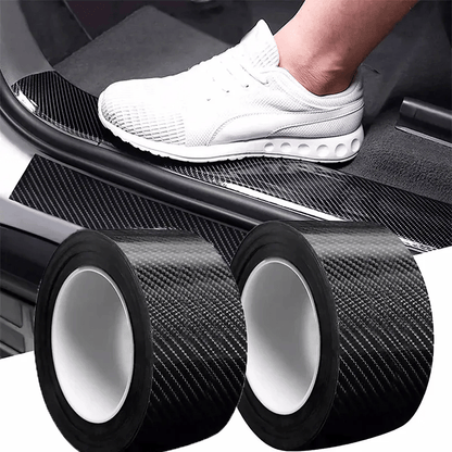 1 Roll of 3D Nano Carbon Fiber Door Anti-Collision Strip, Waterproof And Scratch-Resistant PVC Adhesive, Universal Fit Anti-Collision Film, Black Color, Vehicle Door Protection, Smooth Design, Durable Protection, Door Protection Strip