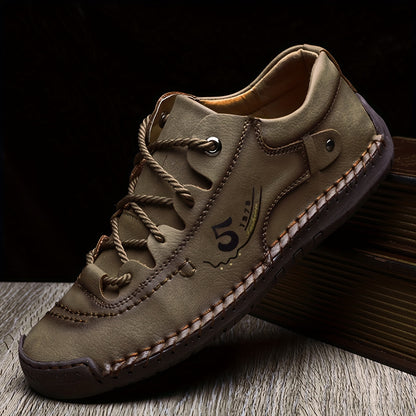 Handmade Men's Casual Flats Shoes Outdoor Walking Sneakers with Stitching