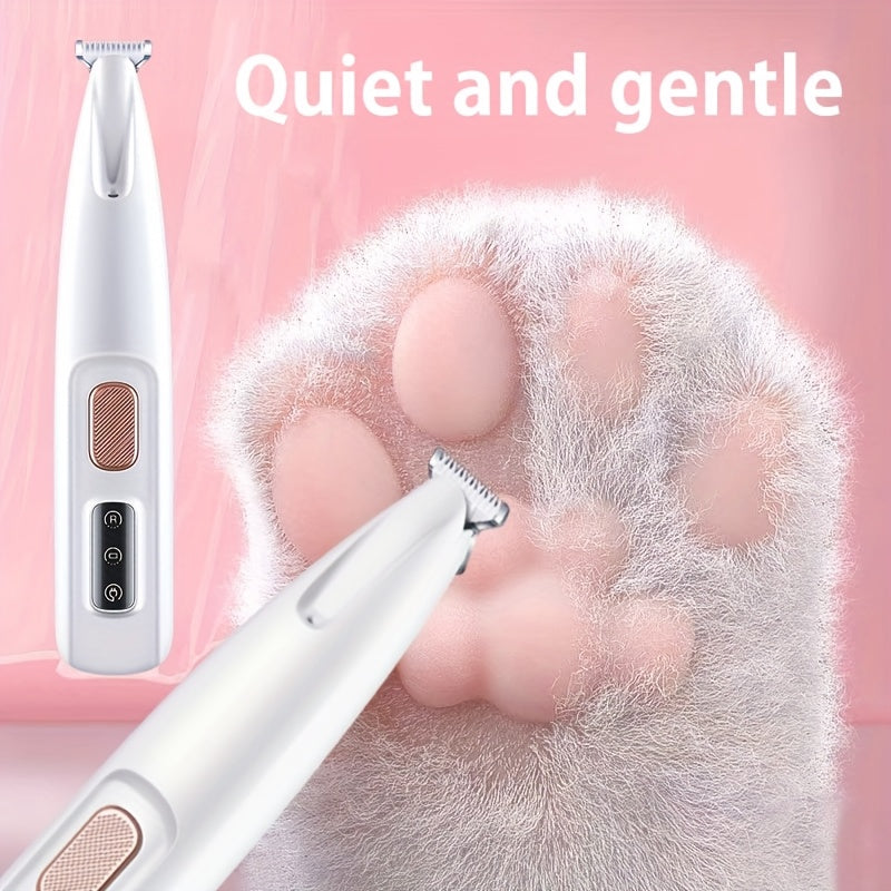 [LED Pet Grooming Clippers] USB/Battery LED Pet Grooming Clippers - Quiet, Safe Low Noise Electric Nail Trimmer, Long-Lasting Battery for Dog & Cat, Home or Professional Grooming, Ideal for Puppies, Kittens, Small Dogs, Cats, Sleek Design, Durable Constru