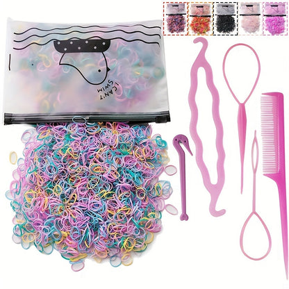 1505pcs Mini Colorful Hair Ties & Styling Tools, Perfect for Womens Hair Accessories, Ideal Choice for Gifts