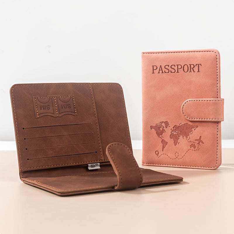 RFID Passport Holder, Card Holder, Wallet, ID Card Holder, Multi-Function Travel, Made of PU Synthetic Leather, Casual Vacation Pattern Print, with 1 Bill Compartment and 2 SIM Card Slots, Daily Use