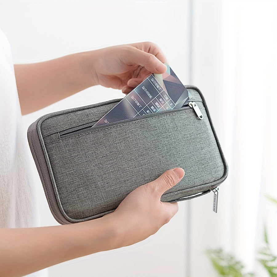 Portable Travel Airplane Bag, High-Quality Card Holder, Business Trip Passport Pouch, Multifunctional Cationic Document Storage Bag