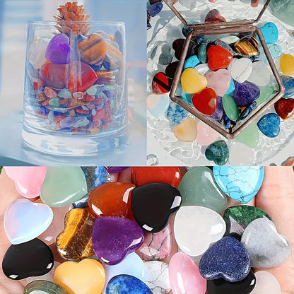 5PCs/10pcs Heart-Shaped Crystal Set, Crystal Heart Stone Gift, Decoration and Collection