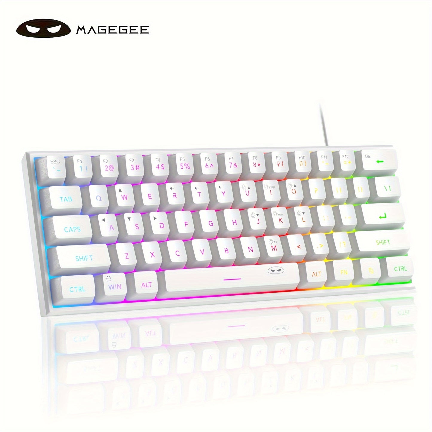 MageGee  60% Gaming/Office Keyboard, Keycap Type Wired RGB Backlit Compact Computer Keyboard for Windows/Mac/Laptop