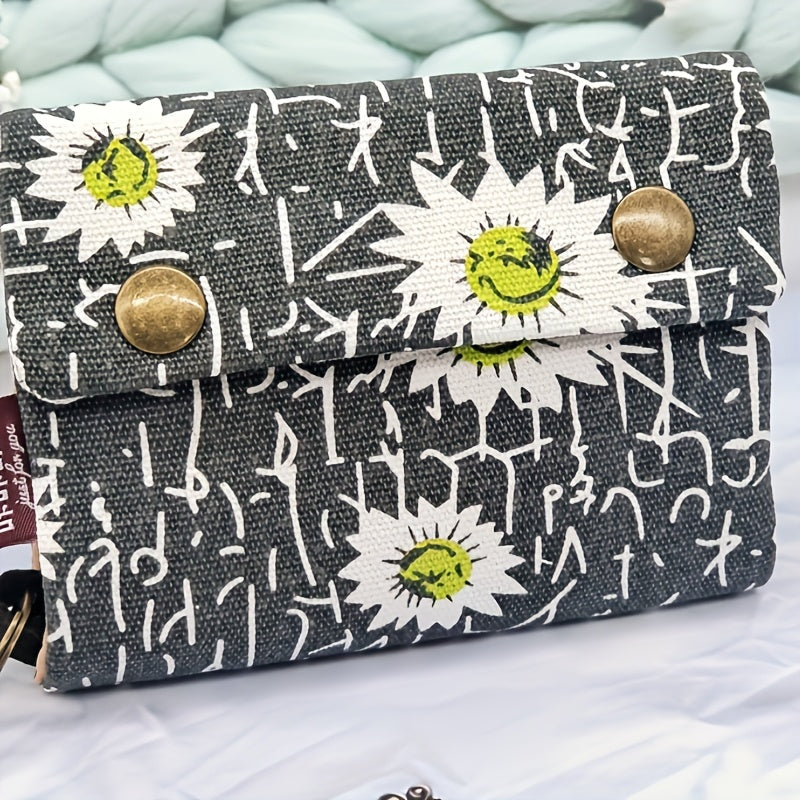 [Women's Handbag] Women's Handbag, Japanese-Style Cartoon Animal Print Clutch Wallet - Durable, Snap Closure, Vibrant Color Mix, Unisex Accessory for Casual Outings and Daily Use, Whimsical Design, Polyester Lining