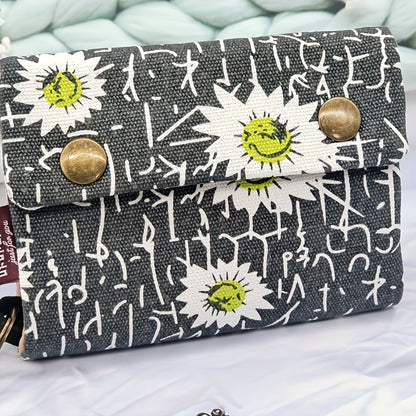 [Women's Handbag] Women's Handbag, Japanese-Style Cartoon Animal Print Clutch Wallet - Durable, Snap Closure, Vibrant Color Mix, Unisex Accessory for Casual Outings and Daily Use, Whimsical Design, Polyester Lining