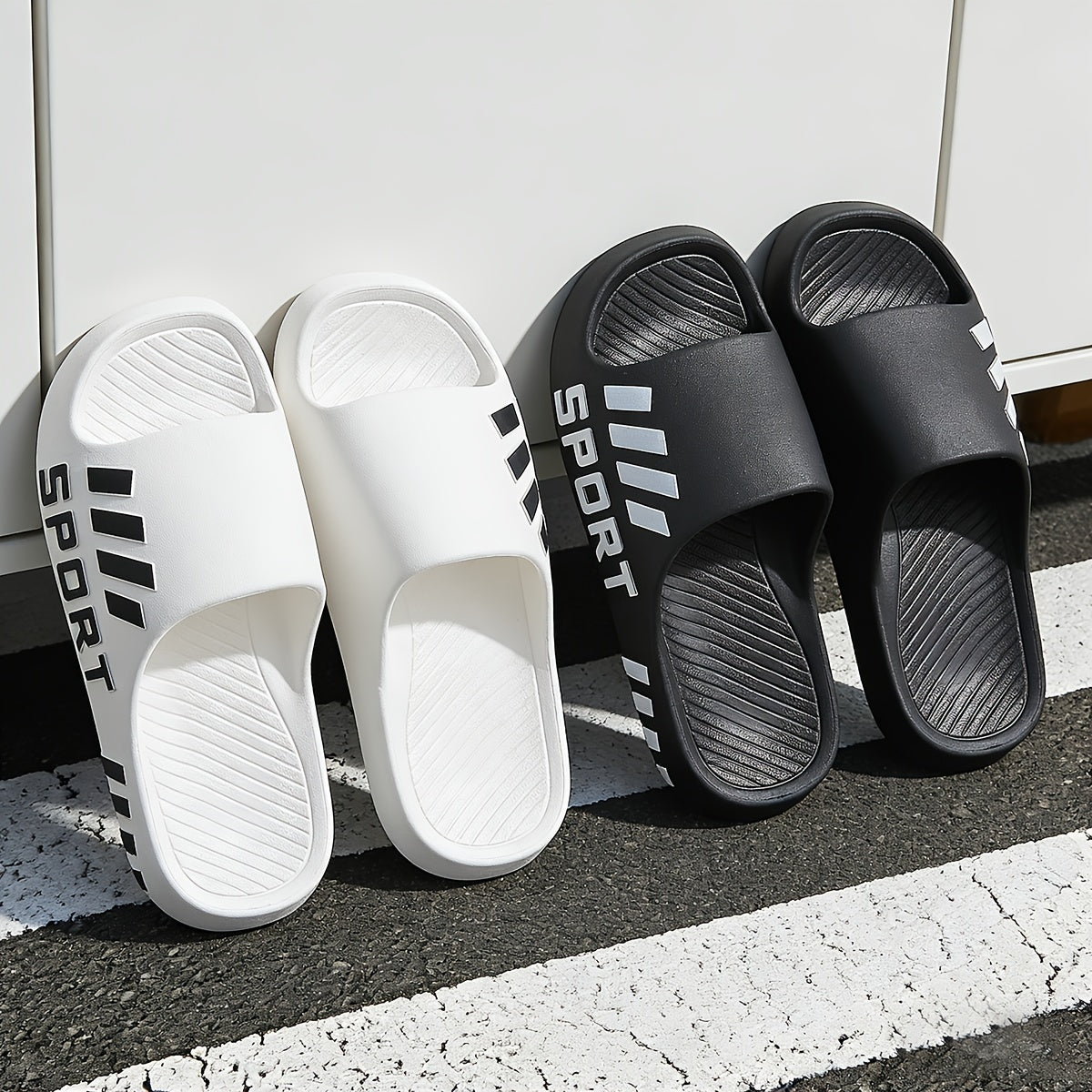 Men's Casual Summer EVA Slippers/Non-Slip, Durable Sole/Comfortable Slide-On Design/Suitable for Outdoor, Indoor, and Bathroom Use/Unisex