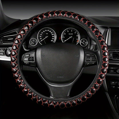 A Brand New Stylish Steering Wheel Cover, Featuring Embroidery Craftsmanship, Slip-Resistant And Durable, Classic And Comfortable