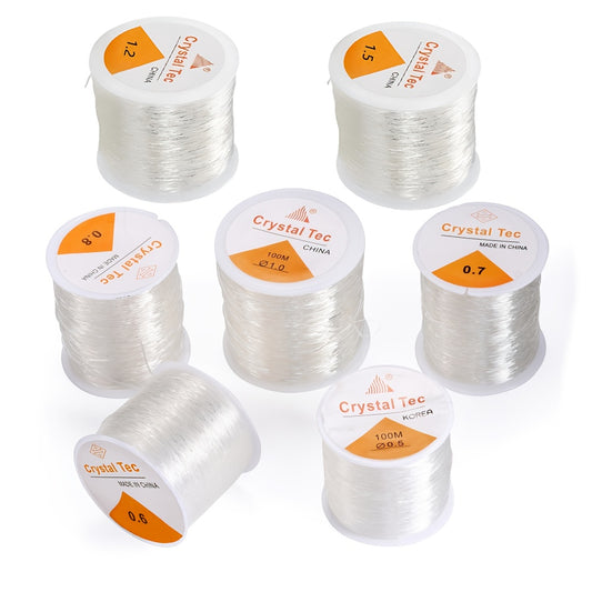 1 Roll Transparent Strong Elastic String, DIY Beading Cord, Handmade Jewelry Making Material, Universal Elastic Cord for Necklaces and Bracelets