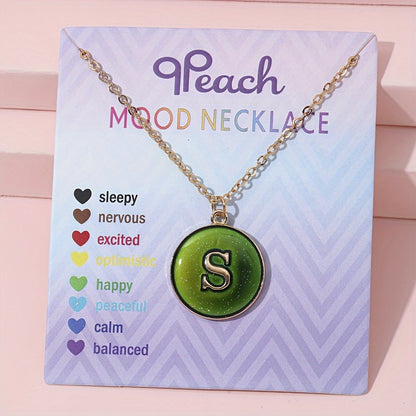 1pc of Temperature-Sensitive Color-Changing Letter Pendant Novelty Oil Drop Necklace (Color Changes with Temperature)