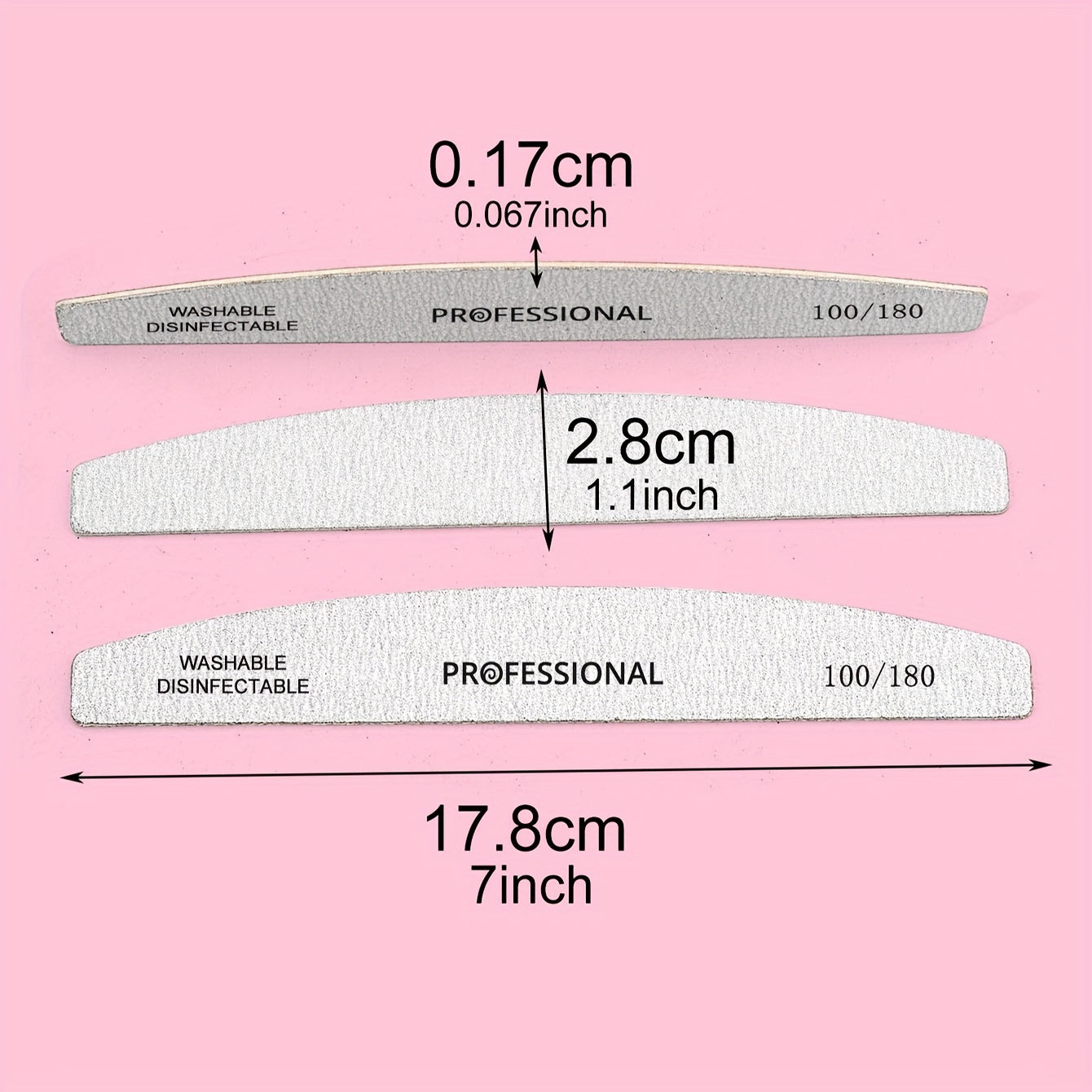 10pcs Professional Nail File Buffer for Home And Salon Manicures - Smooth And Shape Nails with Ease, For Toenail& Foot Clean