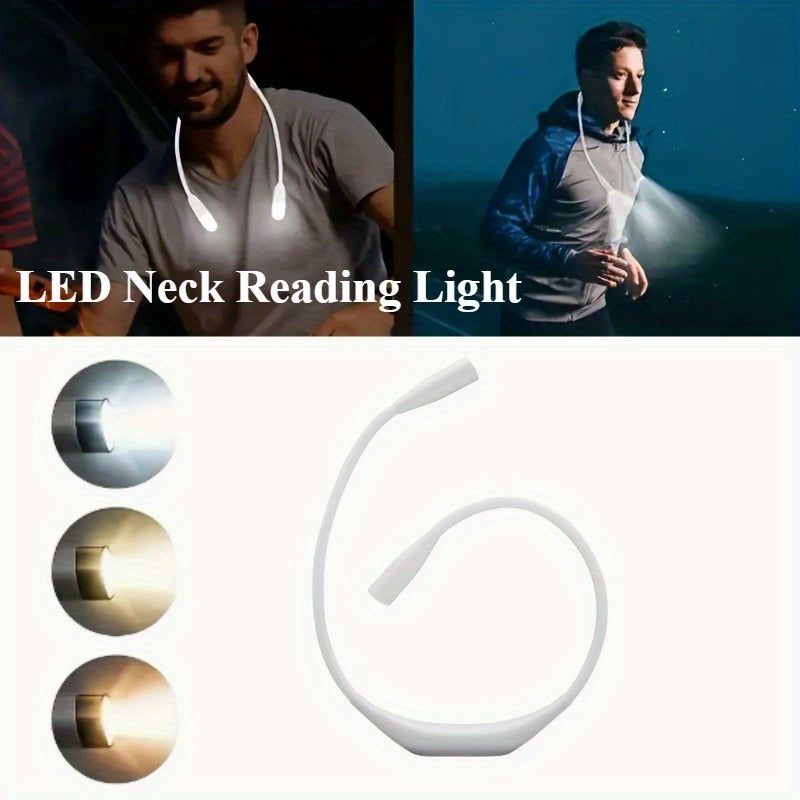 1pc of a Tri-Color Temperature Neck Lamp That Operates on Batteries, Featuring a 360° Swivel LED for Bedside Reading, Designed to Care for Your Eyes with a Long-Lasting Neck Desk Light