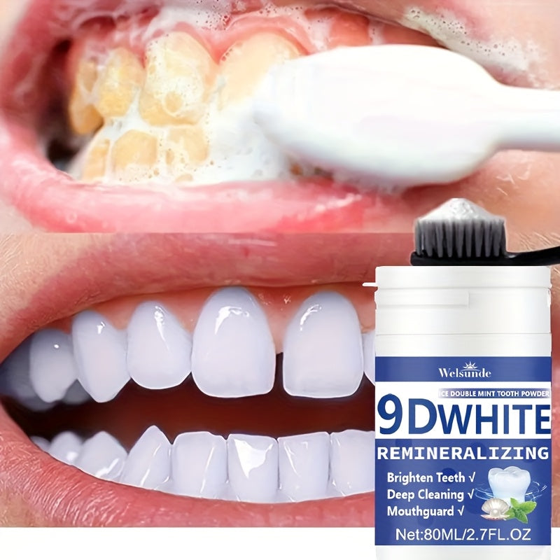 9D White Remineralizing Hydroxyapatite Tooth Powder, Deep Cleaning Tooth Whitening Powder, Fresh Breath, Ideal for Oral Health & Hygiene, Gift for Women Men, Toothpaste, Tooth Cleaning Powder for Daily Life