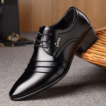 Men's Dress Shoes, New Style Elegant Men's Shoes, Casual Shoes, British Loafers, Pointed Toe Dress Shoes, Lace-Up Men's Gift, Low-Top Plus Size Men's Black Shoes