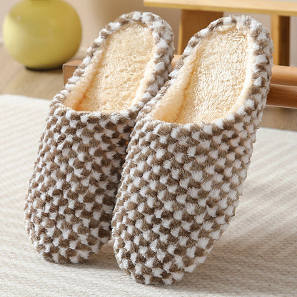 Women's Indoor Plush Lined Flat Slippers, Warm & Comfy Closed Toe Slides Shoes, House Non-slip Shoes