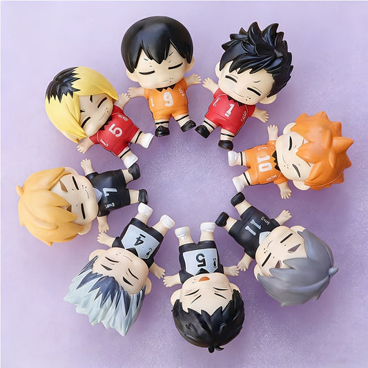 8 Styles Available! "Full & Satisfied" Sporty Boys Chibi Lying Figures - Cute Kawaii Desk Decor for Student & Office Workspace, Cozy Anime-style Relax Statues, Perfect Gift for Anime-loving Friends & Besties