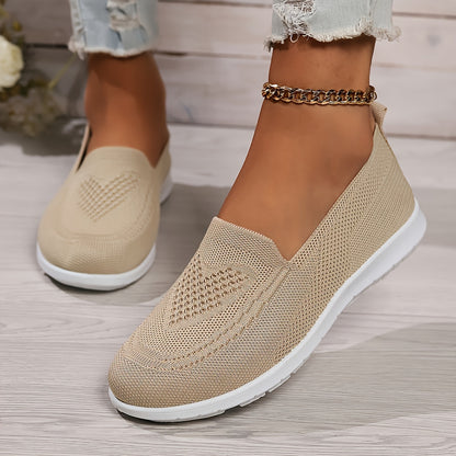 [Breathable Knitted Sneakers] Breathable Knitted Slip-On Sneakers | TLCAS2 Women's Casual Flat Sports Shoes