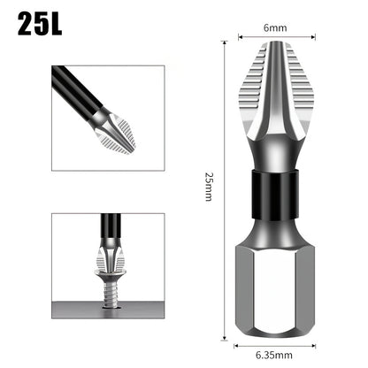 High Hardness Metal JGZUI S2 Strong Magnetic Precision Screwdriver Bits - Non-Slip Cross Torx, No Battery Required, Magnetic Tip for Electric Drills