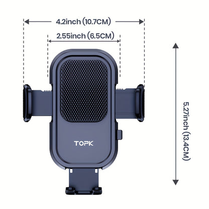 D40-S Heavy-Duty Car Phone Holder Mount with Metal Hook - Compatible with All Cars, Air Vent Installation, Adjustable Grip, Non-Slip Surface