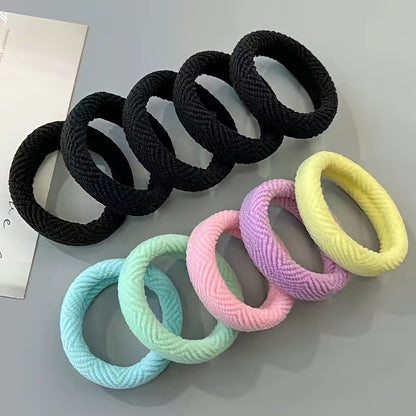 [High Elastic Hair Rope] High Elastic Hair Rope | Bold Milk Coffee Color Thick Seamless Ponytail Rope Rubber Band