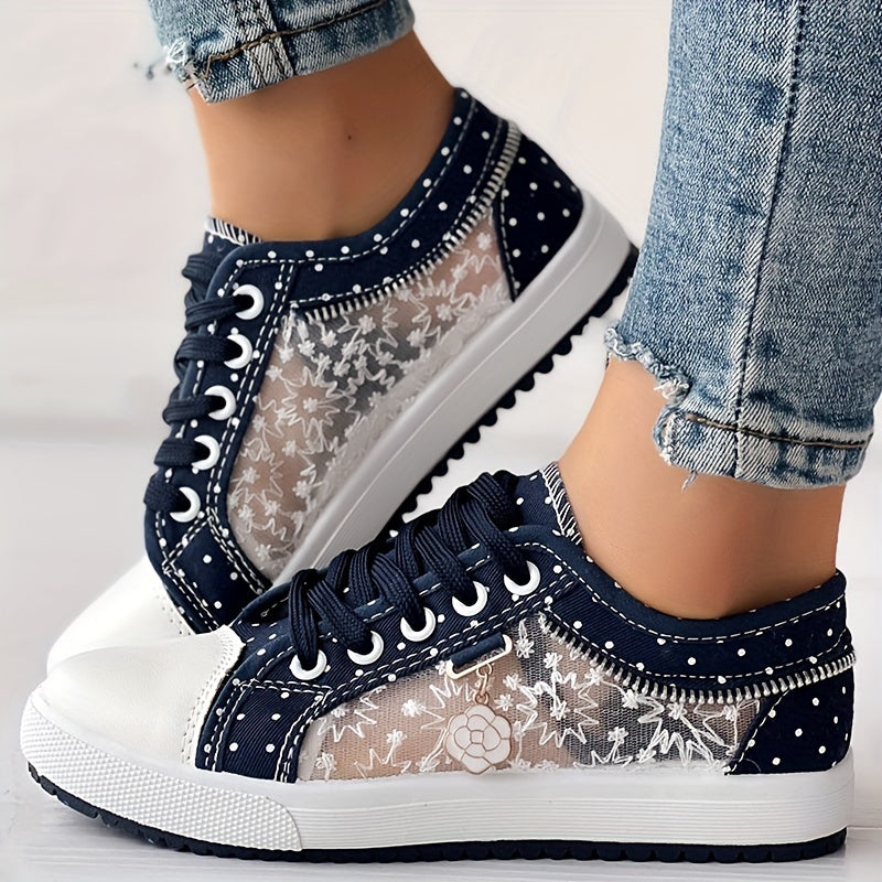 Mesh Women's Summer Student Skate Shoes, Korean Style Hollow-Out Shoes, Women's Casual Flat Shoes, Women Shoes, Sneakers