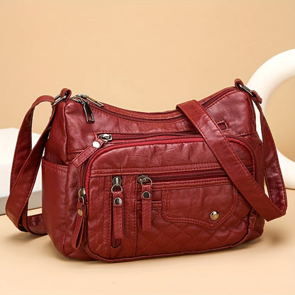 [Large Crossbody Bag] 8108 Large Capacity Soft Shoulder Crossbody Bag - Random Flower Pattern - Random Strap Direction - Random Zipper Direction